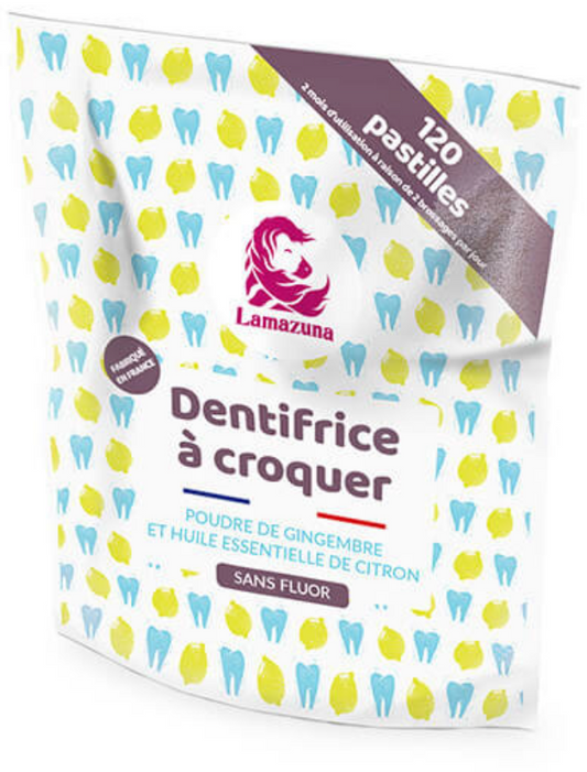 Dentifrice à croquer - Gingembre Citron - Lamazuna